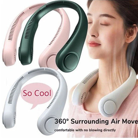 Portable Rechargeable Bladeless Neck Fan USB 360 Cooling Wearable Hands-Free Mini Speed Personal Air Cooler Quiet